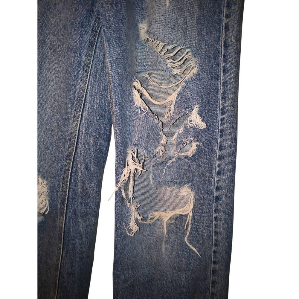 PacSun 90s Boyfriend Jeans Womens 27 Blue High Rise Shredded Relaxed Denim